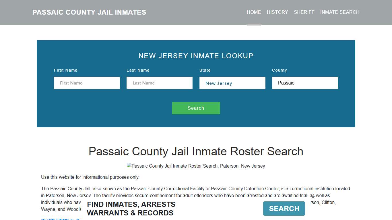 Passaic County Jail Inmate Roster Lookup, Paterson, NJ
